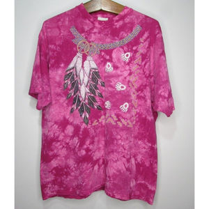 Vintage 90's Ragtop Premium Tie Dye Native American Indian Shirt Size XL